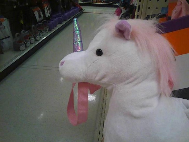 34. This poor unicorn has its horn in the wrong place!