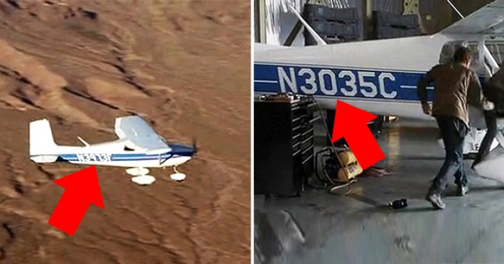 Terminator 3. Los protagonistas suben al avion N3035C, volando sobre N3973F y aterrizan sobre N303C: increible no es verdad?