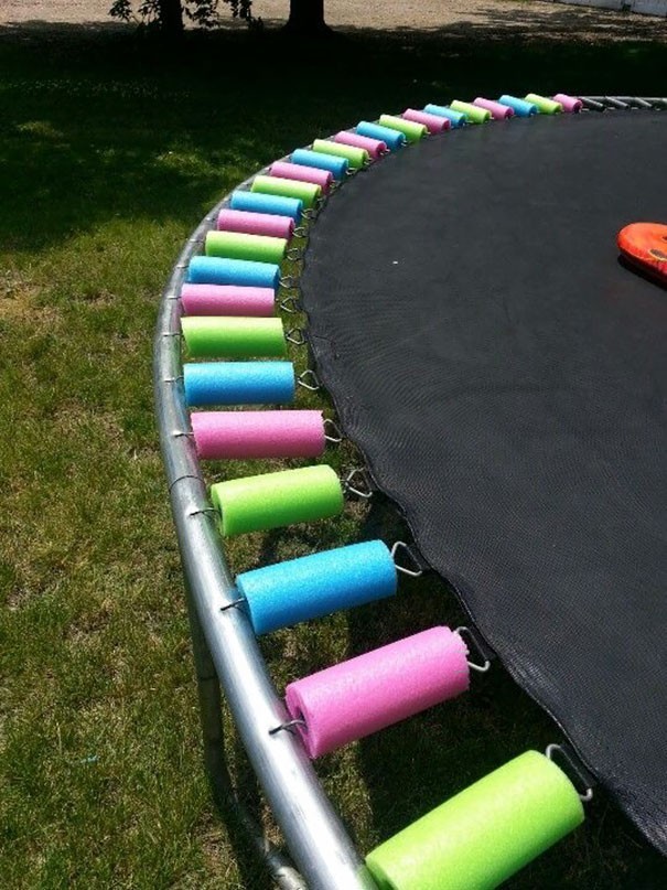 18. Floating pool tubes (available in sporting goods stores) are useful for making many environments safer and more colorful.