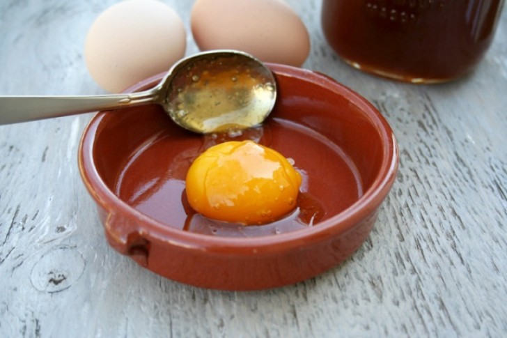 6. Make another mask based on eggs (this time use the whole egg) and cognac