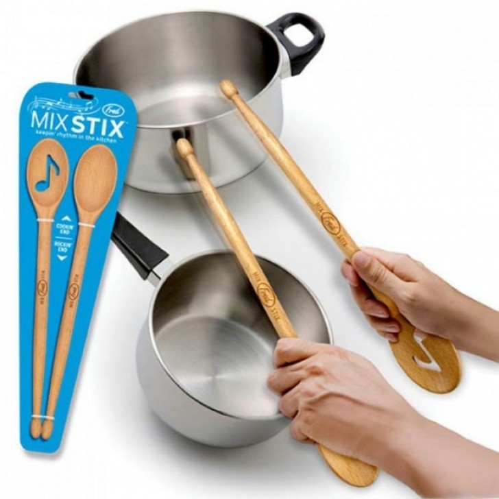 Kitchen ladles with handles in the shape of drumsticks so you can play the drums while you are cooking!