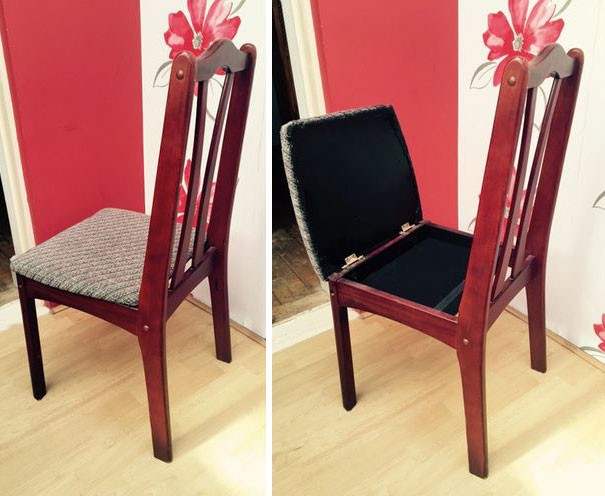 4. Une chaise avec un coffre.