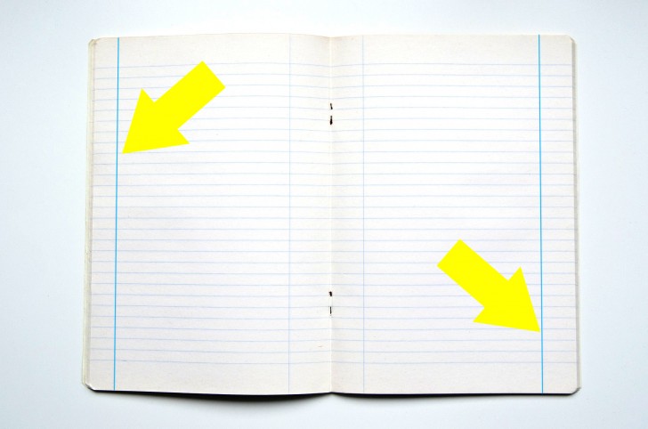 5. The margins on school notebooks