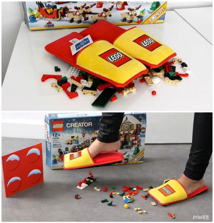 4. These slippers were created by LEGO to save parents' feet from the painful LEGO bricks scattered all over the floor!