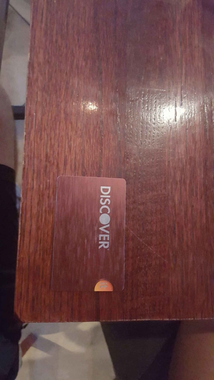The card and the table.