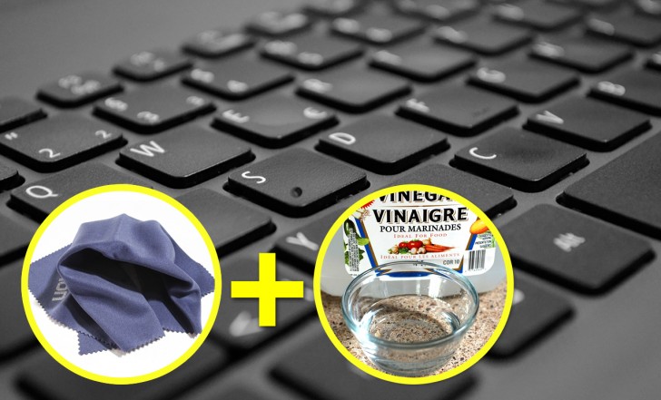 6. Nettoyez soigneusement les touches de votre ordinateur avec un chiffon en microfibres humidifié avec de l'eau et du vinaigre.