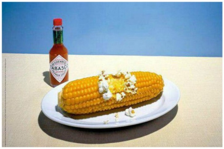 18. Even corn on the cob cannot resist the spicy hotness of Tabasco sauce!