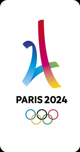 Das Symbol der Olympischen Spiele in Frankreich 2014. Das Logo stellt eine 24 dar, jedoch auch den Eiffelturm.