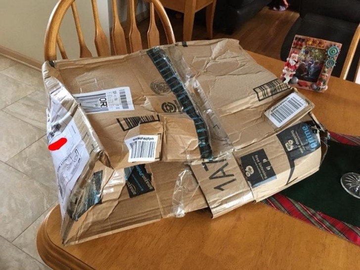 When you get a package that seems to have survived a war zone!