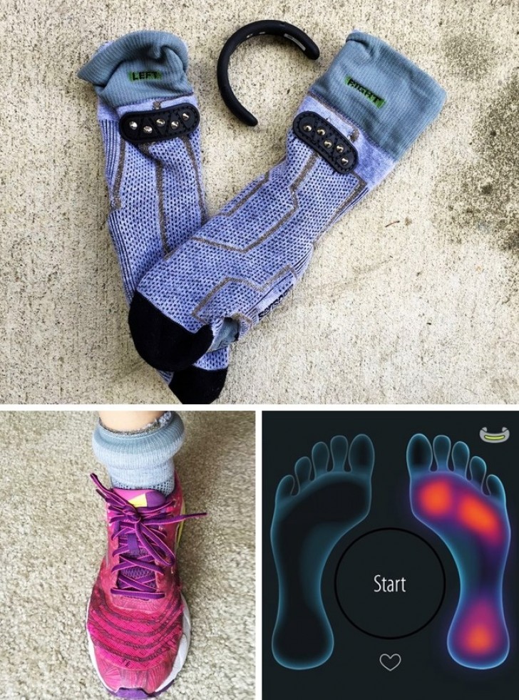 1. Smart socks that have a built-in pedometer and alert you in case of stress in the joints