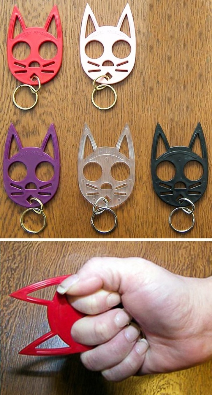 4. A cute cat-shaped keychain that can become a personal weapon for self-defense