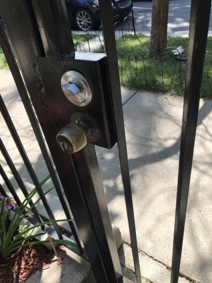 6 - An image posted by a guest at a B&B who was asked to make sure that the gate was always locked.
