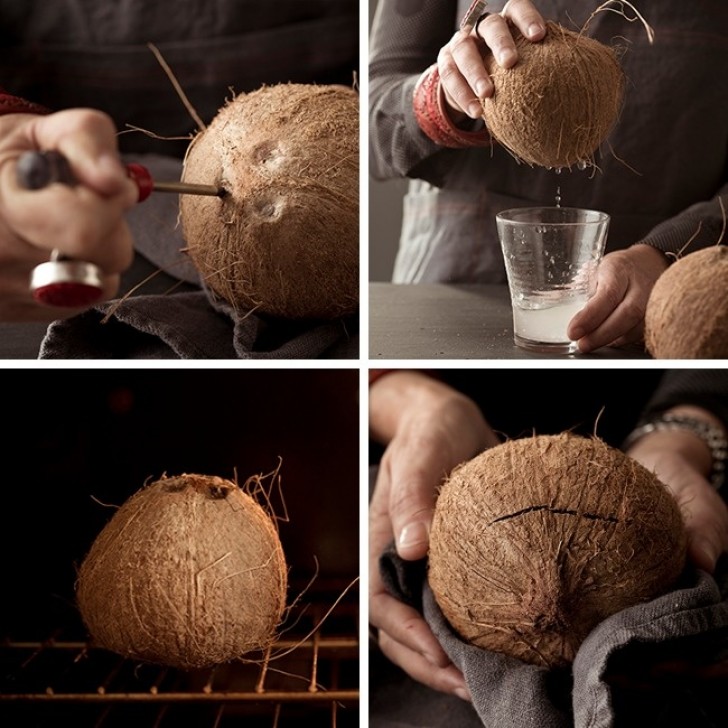 3. Eine Kokosnuss öffnen