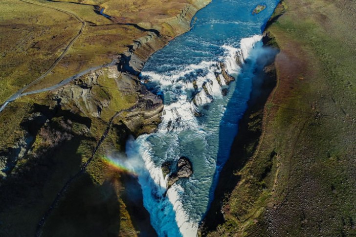 Gullfoss, une des chutes d'eau les plus célèbres du sud-ouest de l'Islande.