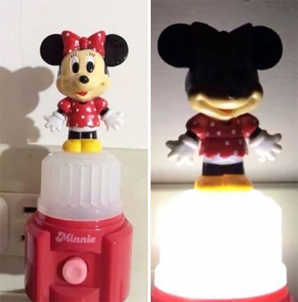 Une jolie lampe avec Minnie... Qu'aucun enfant ne voudrait avoir sur sa table de chevet!