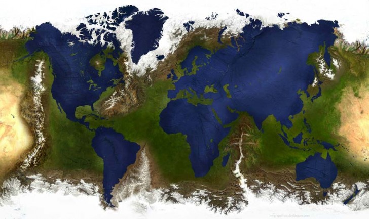 15. So würde die Erde aussehen, wenn Erde und Meer vertauscht würden