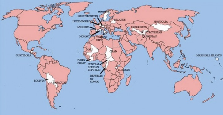 16. Carte de tous les pays envahis par l'Angleterre au cours des siècles (tous sauf 22)