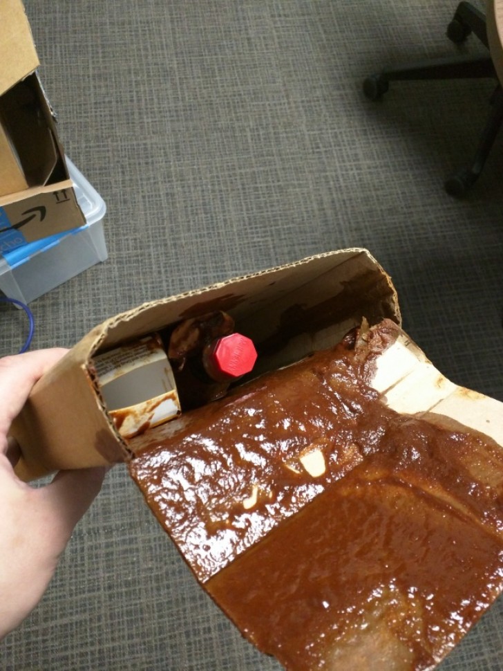 "Amazon sent my spicy sauce without any protective packaging."