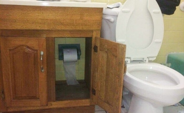 7. Discretie ok, maar het toiletpapier in een kastje!?