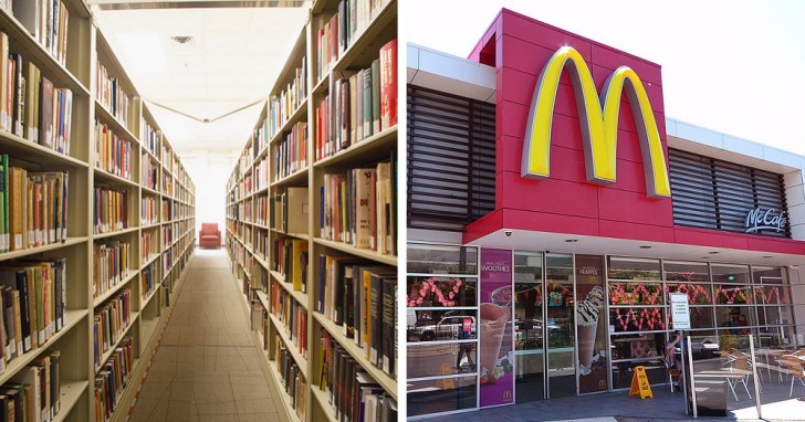12. Aux États-Unis, il y a plus de bibliothèques publiques que de restaurants de la chaîne McDonald' s.