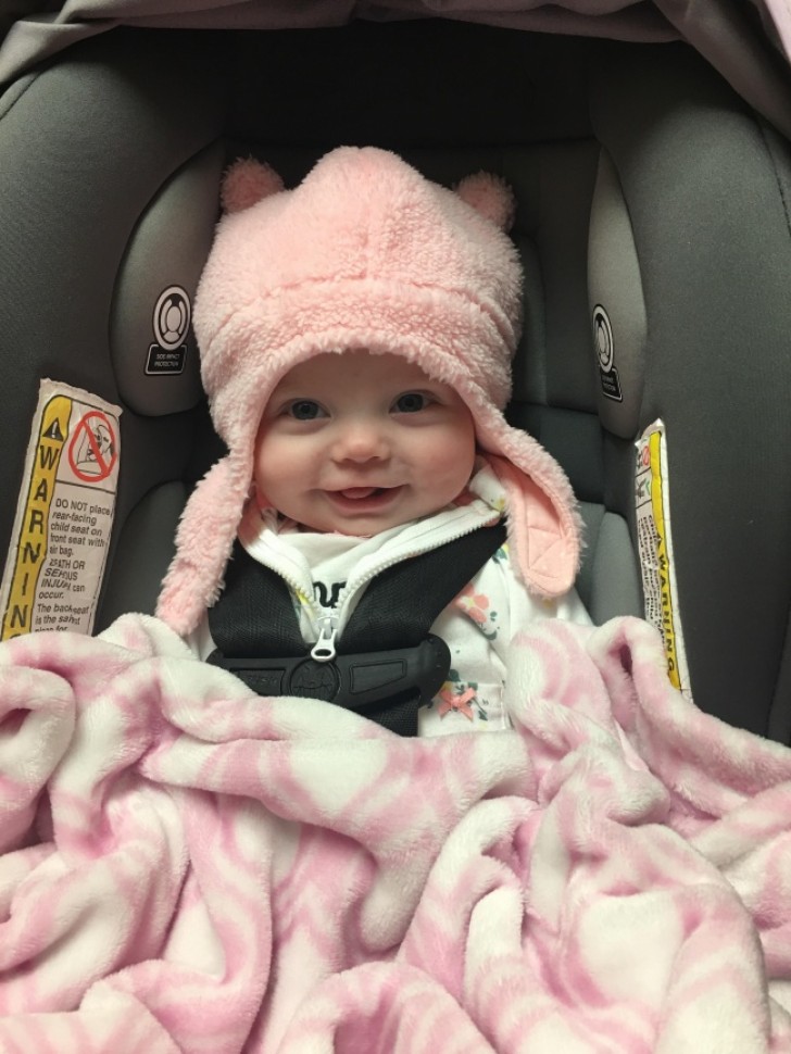 1. "My daughter just received a new hat, I think she likes it."