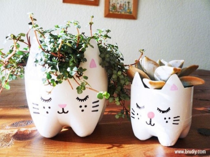 15. Cute plastic plant vases with the most diverse faces