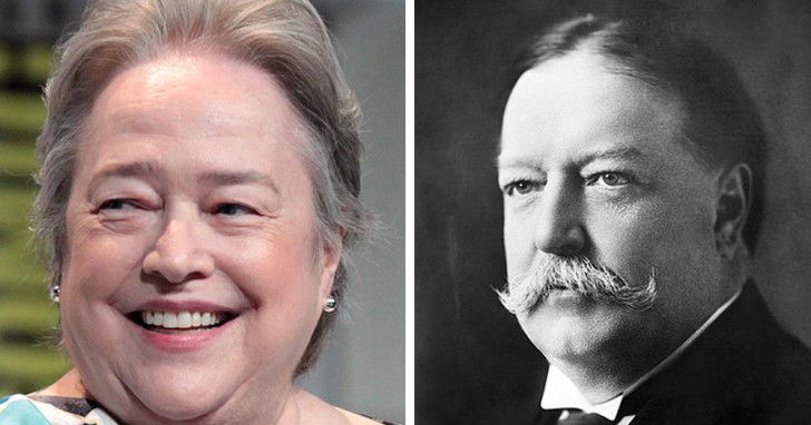 The actress Kathy Bates and the twenty-seventh president of the United States, William Taft.