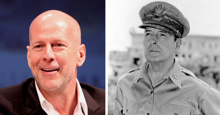 Bruce Willis en generaal Douglas MacArthur.