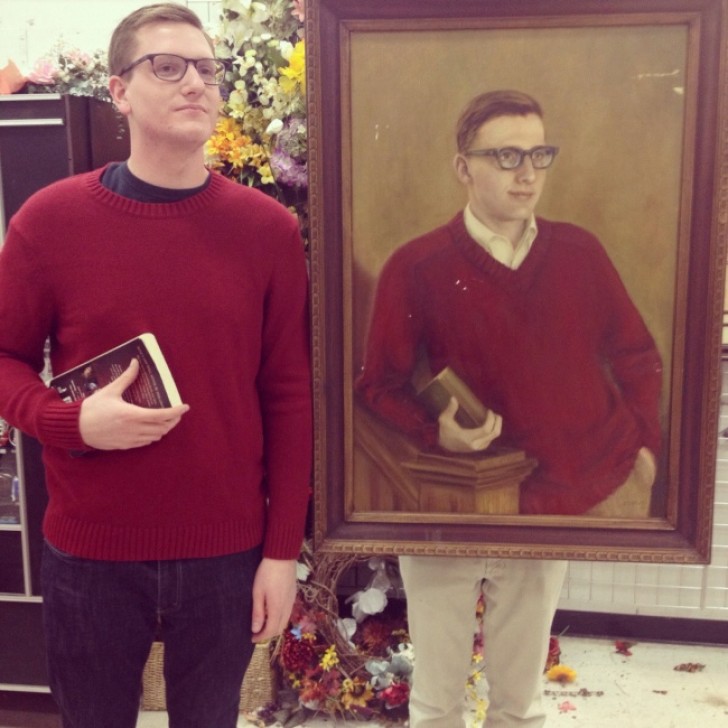 6. "I found this painting at a flea market that dramatically resembles me!"