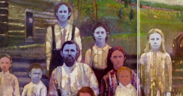 La famiglia con la pelle blu.