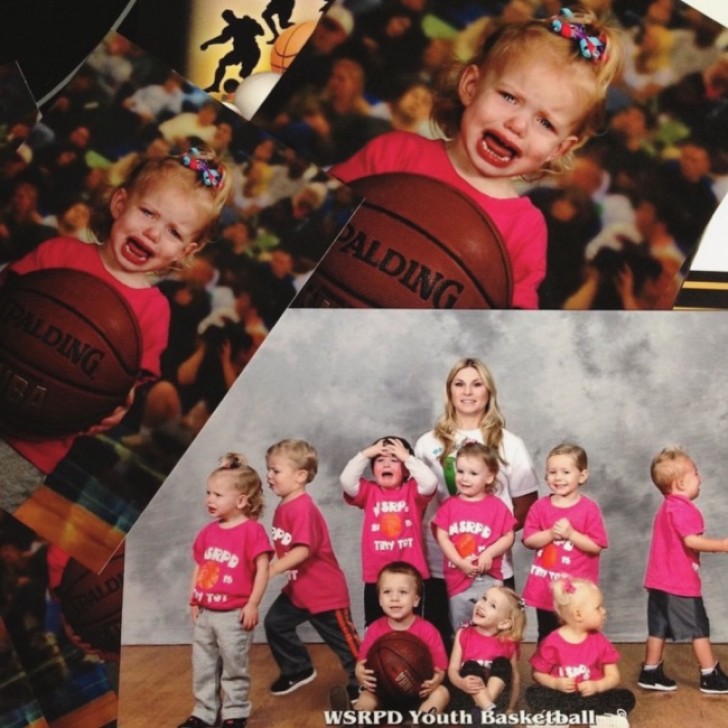 "Mijn zus heeft de foto van de uitvoering van basket van haar dochter opgehaald".