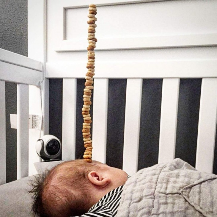 "At age 7, his older brother managed to stack 52 Cheerios on his baby brother's head while he slept."