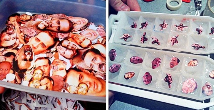 "My brother hates Nicolas Cage, so I decided to prank him by putting more than 1000 photos of Cage's face throughout the house, even in ice cubes!"