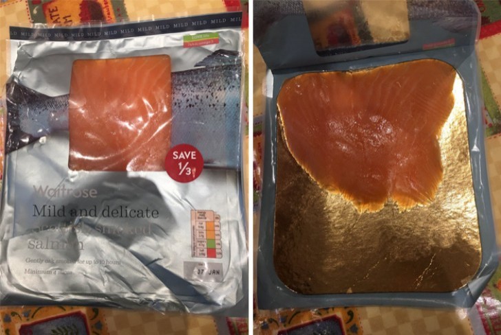 Un emballage typique de saumon.