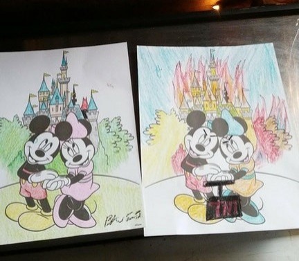 Minnie et Mickey comme Bonnie et Clyde.