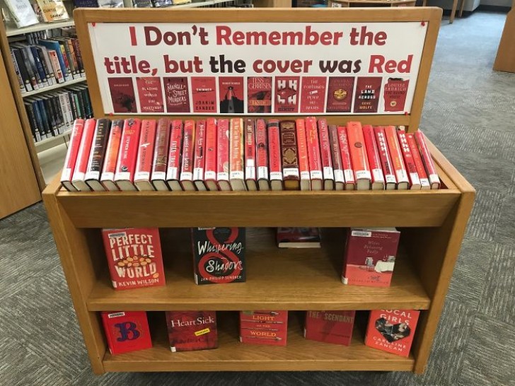 Wie oft sagen wir: "Ich erinnere mich nicht an den Titel, aber der Umschlag war rot...". Dieser Buchladen hat eine große Auswahl