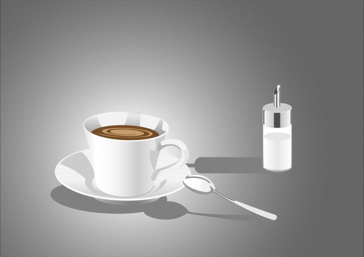 4. Den Zucker im Kaffee einrühren