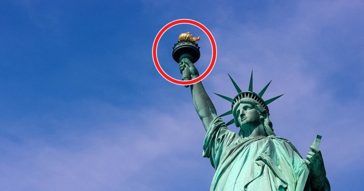 What is hidden in the torch of the Statue of Liberty.