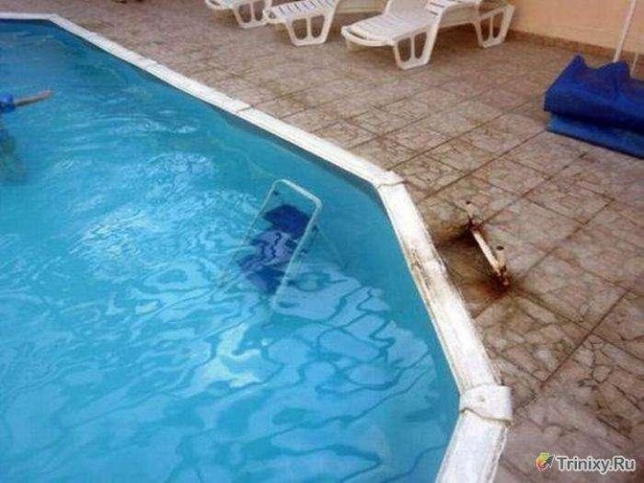 Une solution simple si l'échelle de la piscine est hors d'usage.....