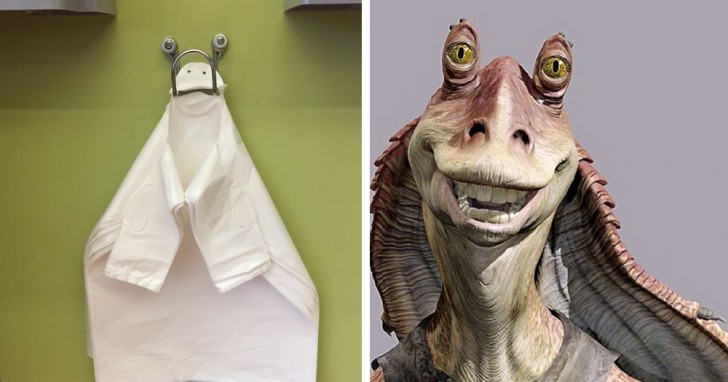 19. Even plastic bags can take part in a cosplay! Here we see Jar Jar Binks from "Star Wars"!