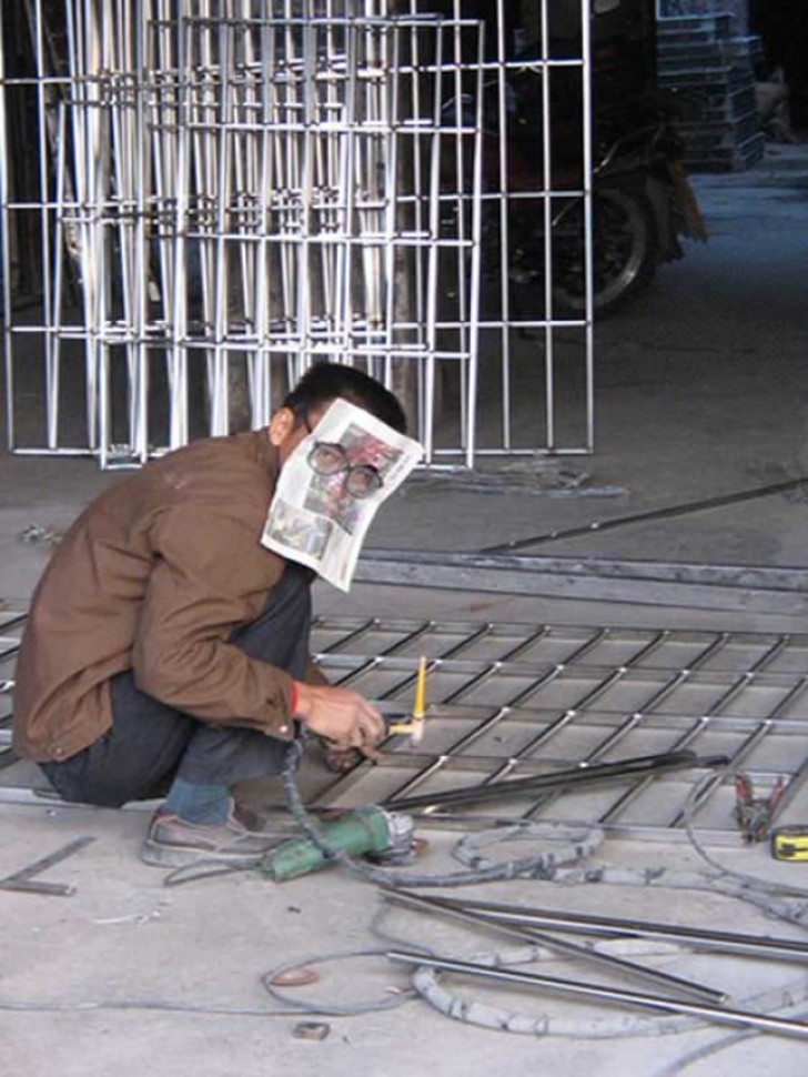 When they say to use a protective mask, they do not really mean a mask made of ... newspaper!