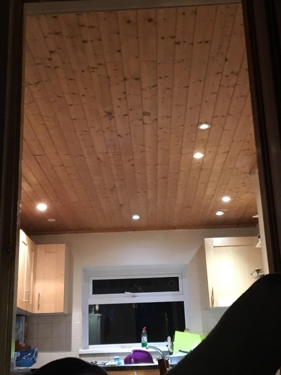 8. The ceiling lights in this kitchen.