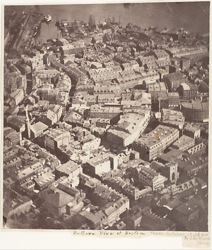 10. De eerste luchtfoto van Boston, 1860.