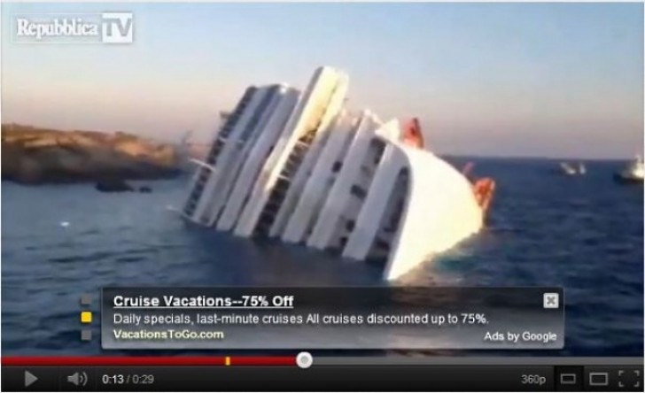 5. Inte riktigt rätt stund att göra reklam för en kryssning ("cruise vacations")