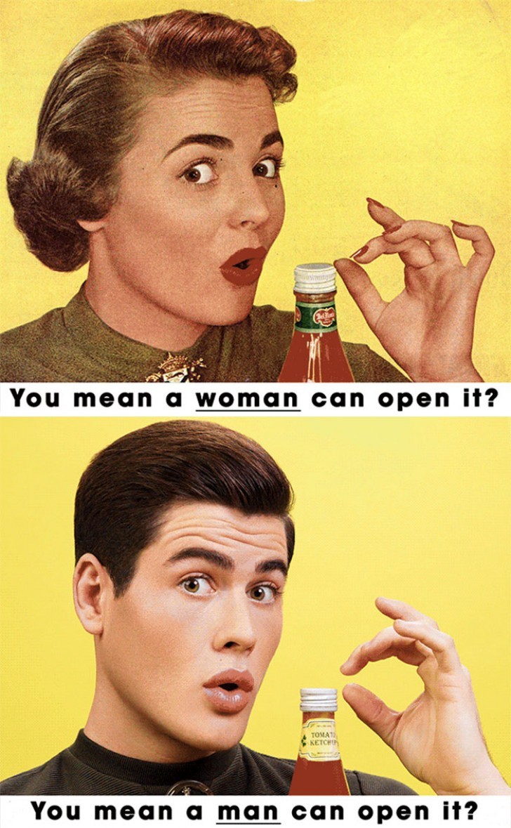 When the easy opening of ketchup bottles was advertised: