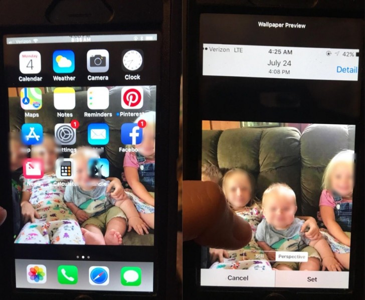 "Mi mama insistia con decir que en su telefono habia una barra gris fija: luego he descubierto que habia impostado una captura de pantalla de la pantalla como fondo".
