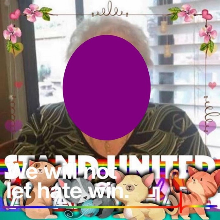 "My grandmother has superimposed eight profile photos --- how far will she go?"