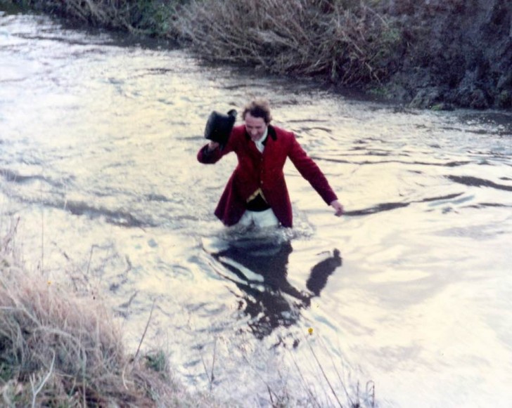 "My father when he found out that his horse was afraid of water."