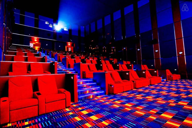 One of the colorful movie theaters in the Resorts World in Manila.