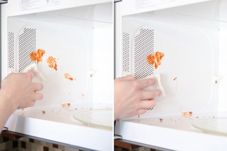 11. Remove encrusted dirt in a microwave oven.